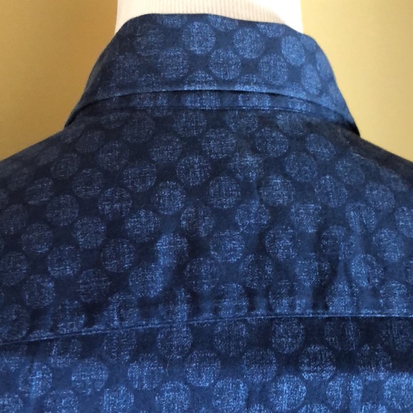 TED BAKER Size 5 XL Button Front Blue Medallion Print Shirt 100% COTTON LuxeSoft - Picture 13 of 16